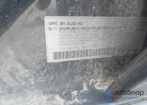 2011 Audi S4 Premium Plus из США, поврежденный, VIN WAUBGAFL7BA178008